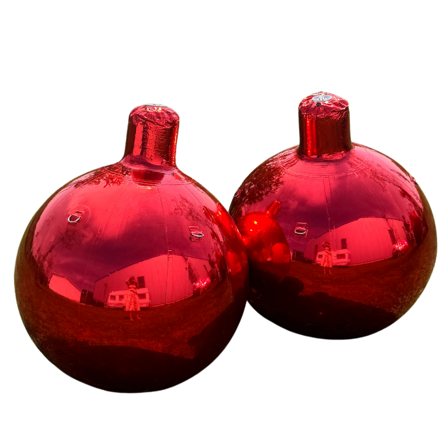 Aufblasbare Christbaumkugel - rot glänzend 90 cm