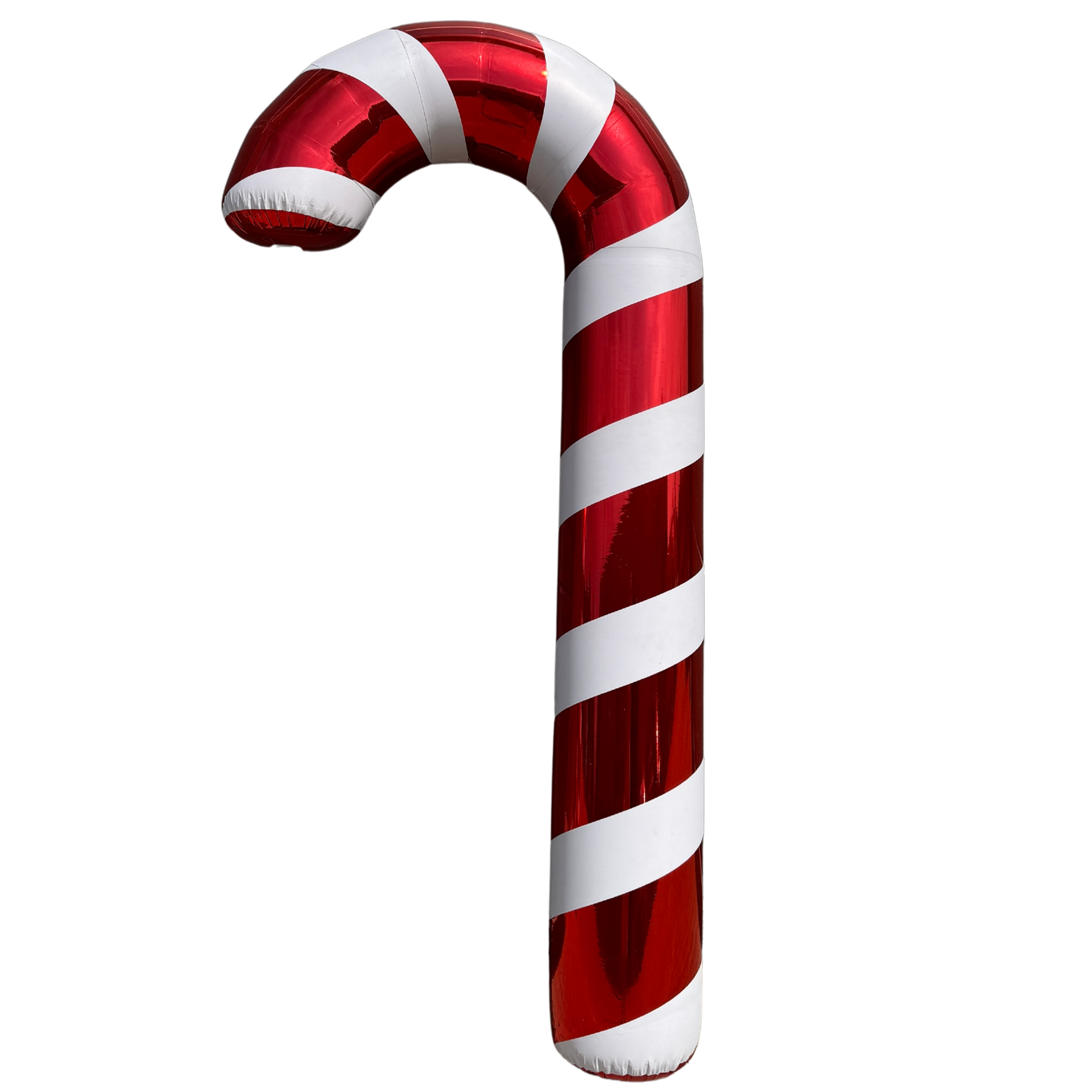 Aufblasbare Zuckerstange - rot-weiß gestreift glänzend 200 cm