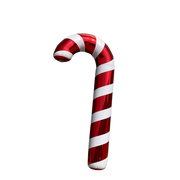 Aufblasbare Zuckerstange - rot-weiß gestreift glänzend 150 cm