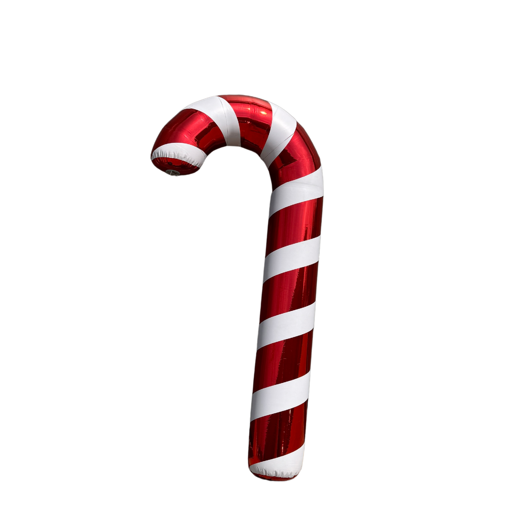 Aufblasbare Zuckerstange - rot-weiß gestreift glänzend 150 cm