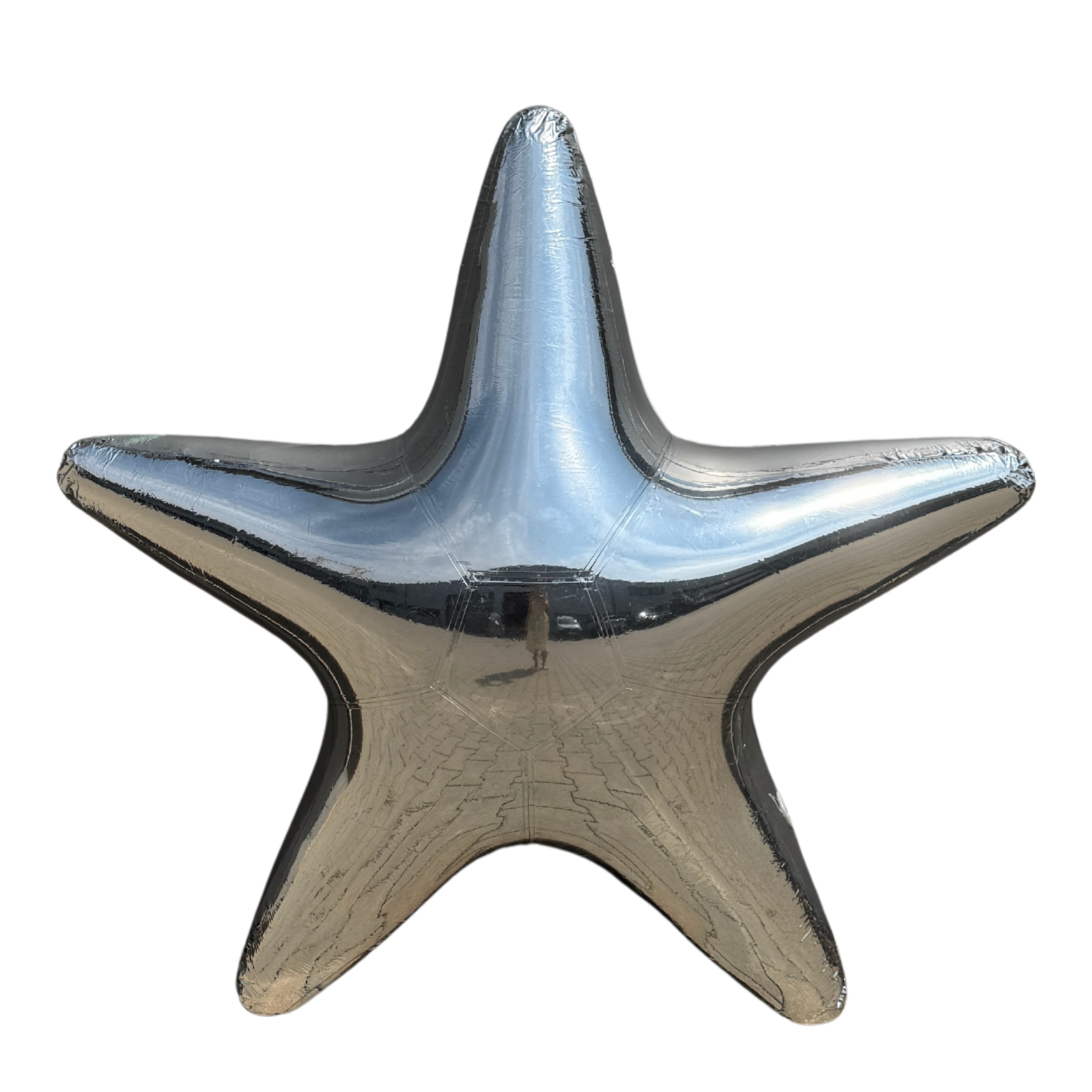 Aufblasbarer Stern -  silber glänzend 150 cm